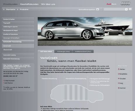 Neuwagen-Finanzierung mit dem Audi VarioCredit