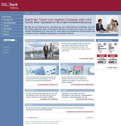 dslbank.de präsentiert sich als Immo-Finanzierer