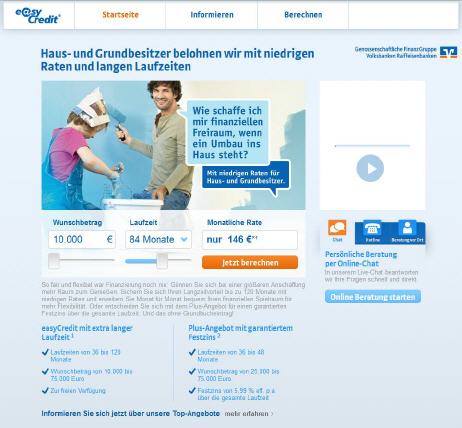 easyCredit Darlehen mit langen Laufzeiten